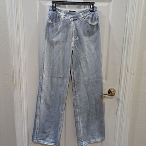 Light Blue Wide-Leg Jeans